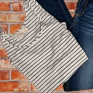 Faded Glory Black and White Stripe Tank